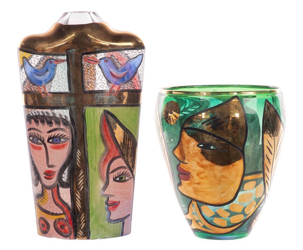 Lot 323: Ulrica Hydman-Vallien for Kosta Boda Art Glass Vases