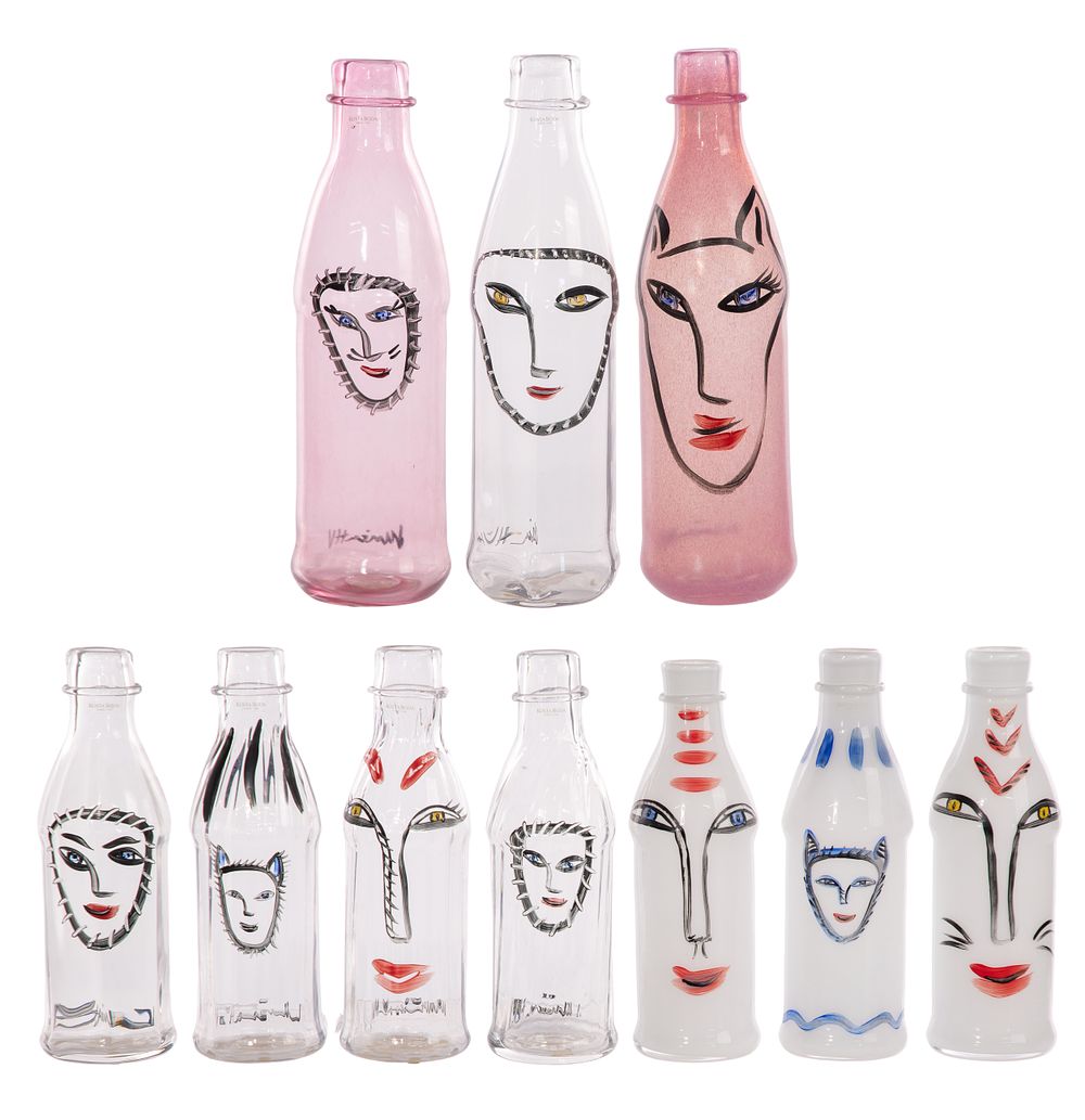 Lot 326: Ulrica Hydman-Vallien for Kosta Boda Art Glass Bottles