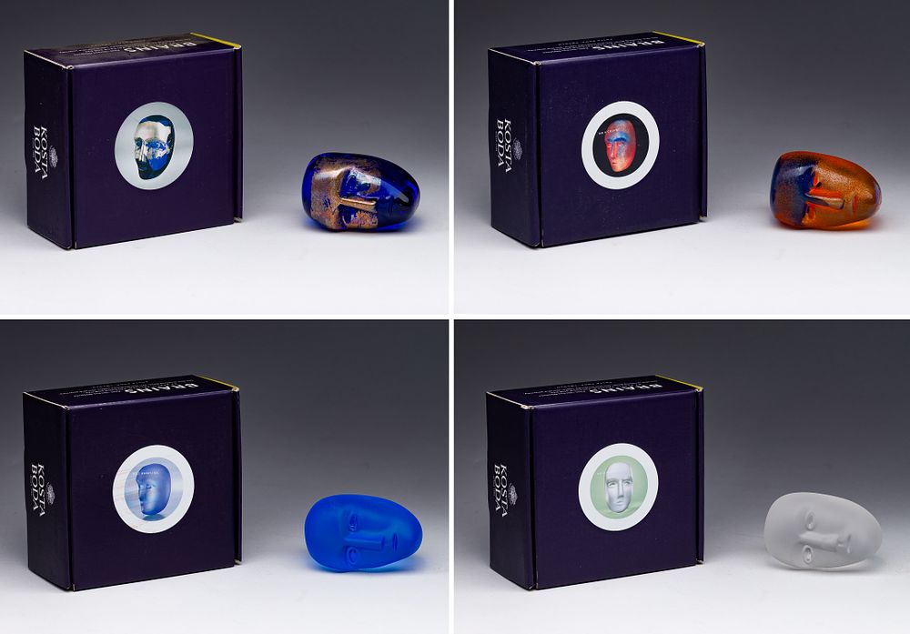 Lot 340: Bertil Vallien for Kosta Boda Art Glass 'Brains' Sculptures