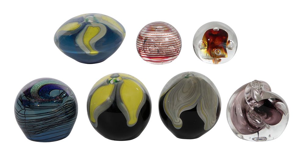 Lot 347: Rollin Karg (American, b.1944) Art Glass Paperweights