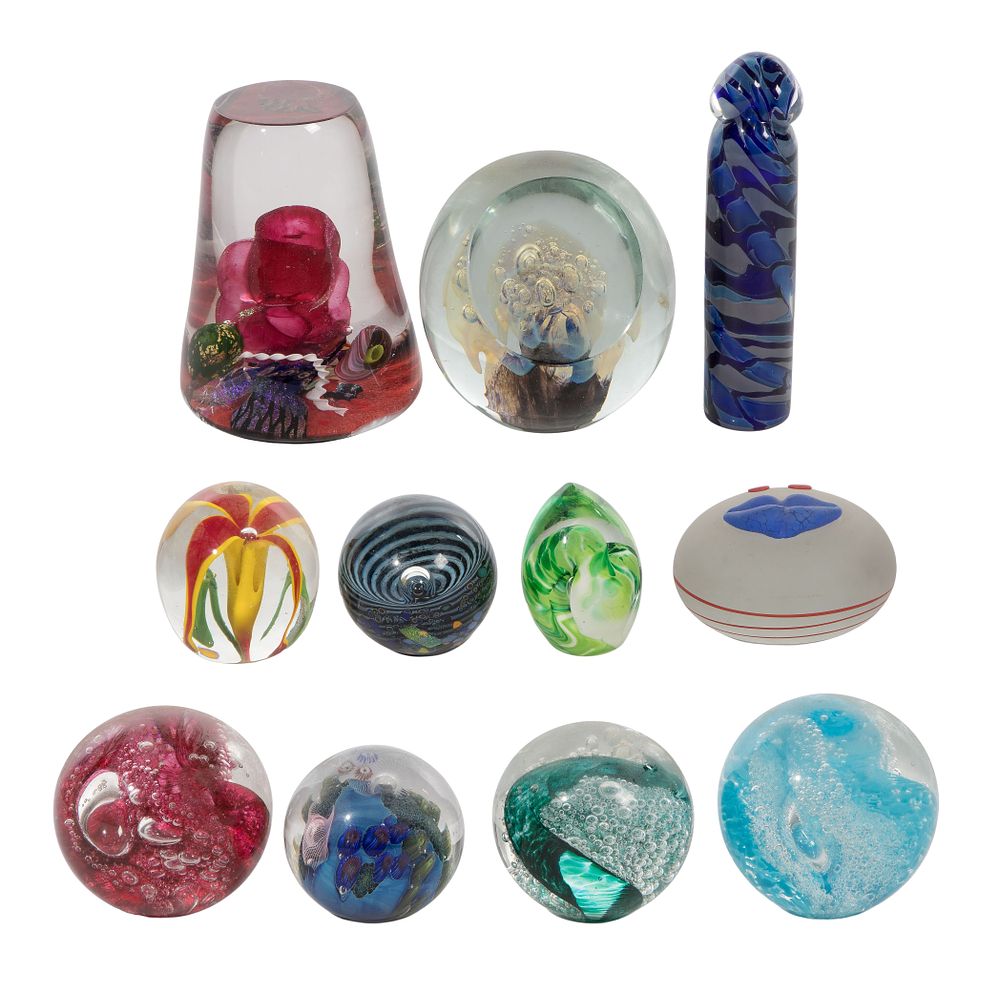 Lot 349: Signed Paperweight Assortment