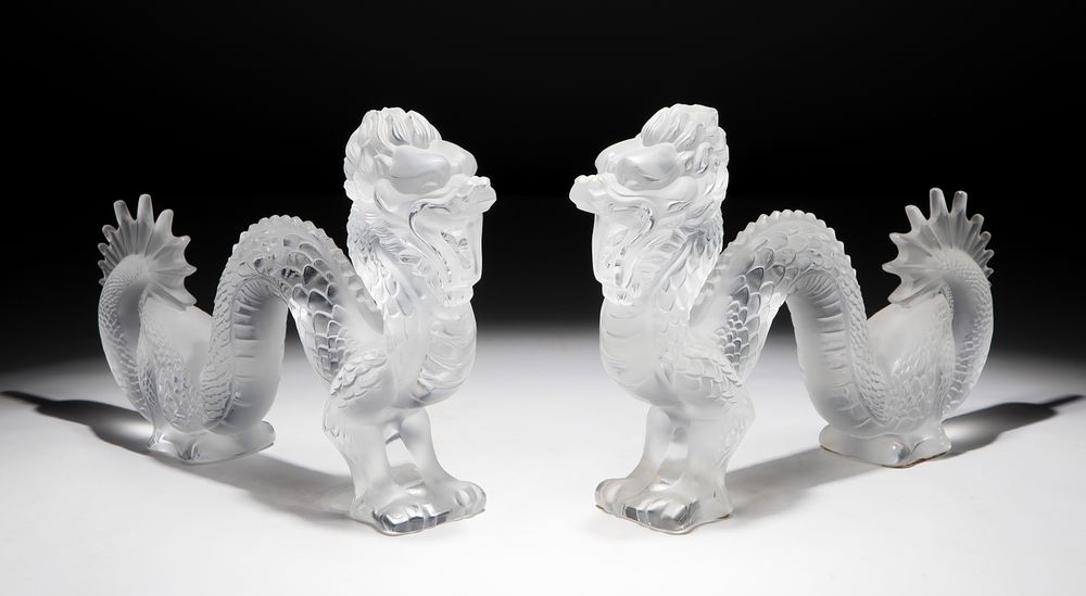 Lot 353: Lalique Crystal Dragons