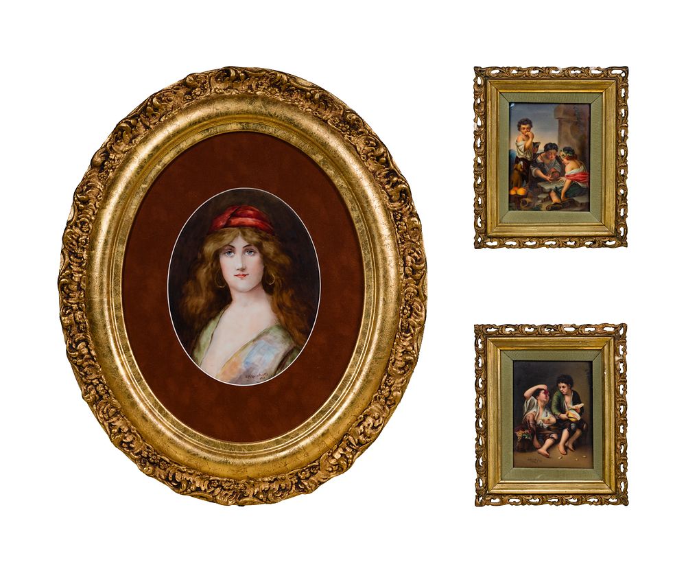 Lot 378: Porcelain Tile Portrait Assortment