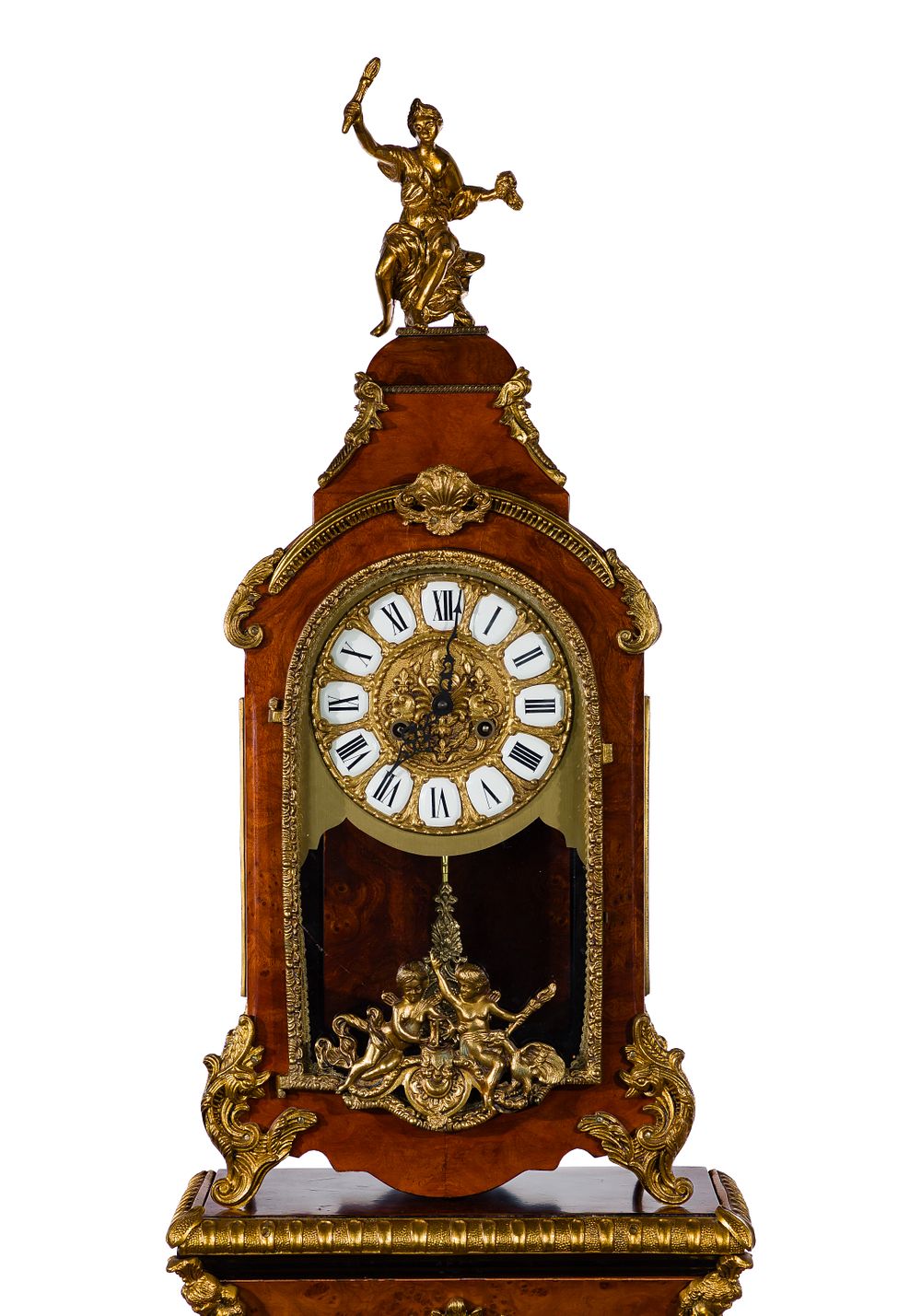 Lot 383: Franz Hermle Boulle Style Mantle Clock and Pedestal