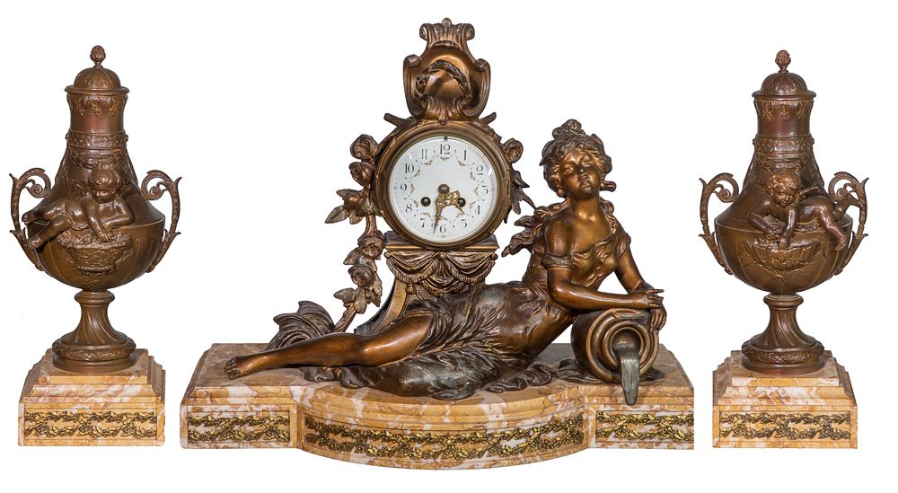 Lot 384: Moreau French Mantel Clock