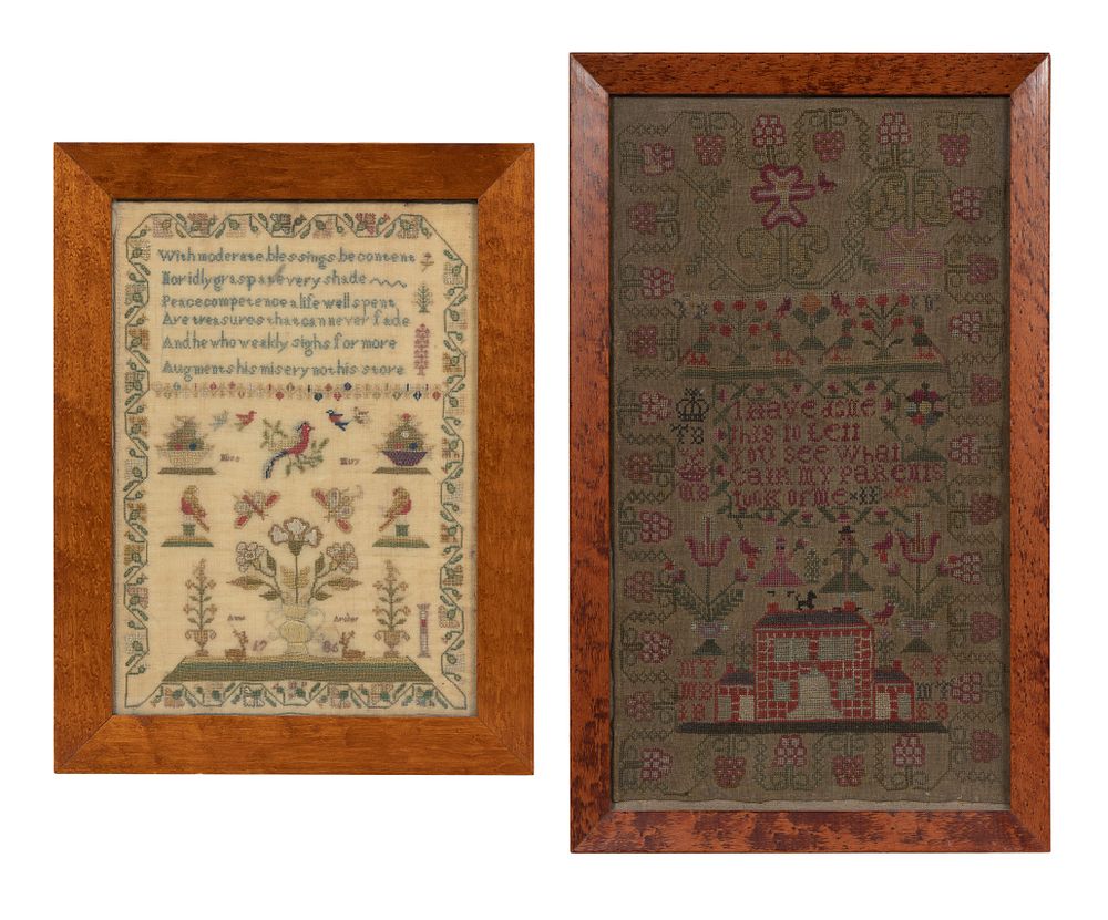 Lot 390: 18th and 19th Century Embroidery Samplers