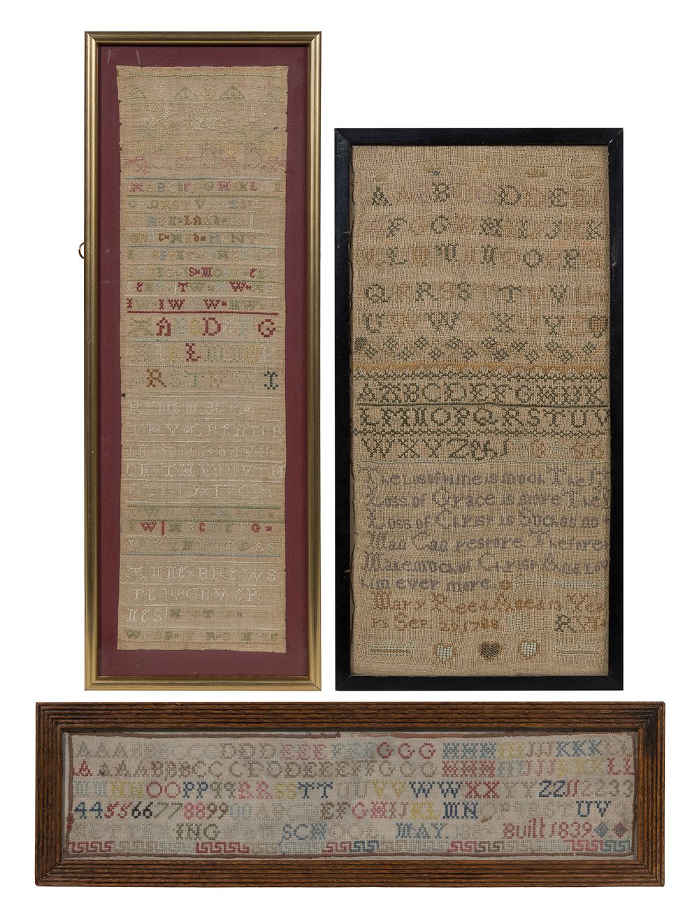 Lot 391: 18th and 19th Century Embroidery Samplers
