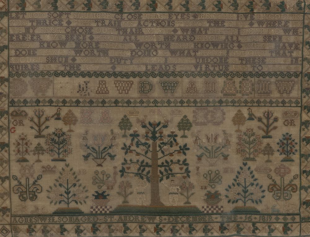 Lot 395: British 1819 Embroidery Sampler