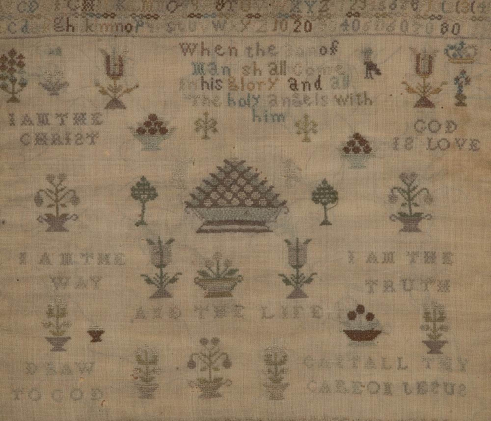 Lot 402: 19th Century Embroidery Sampler