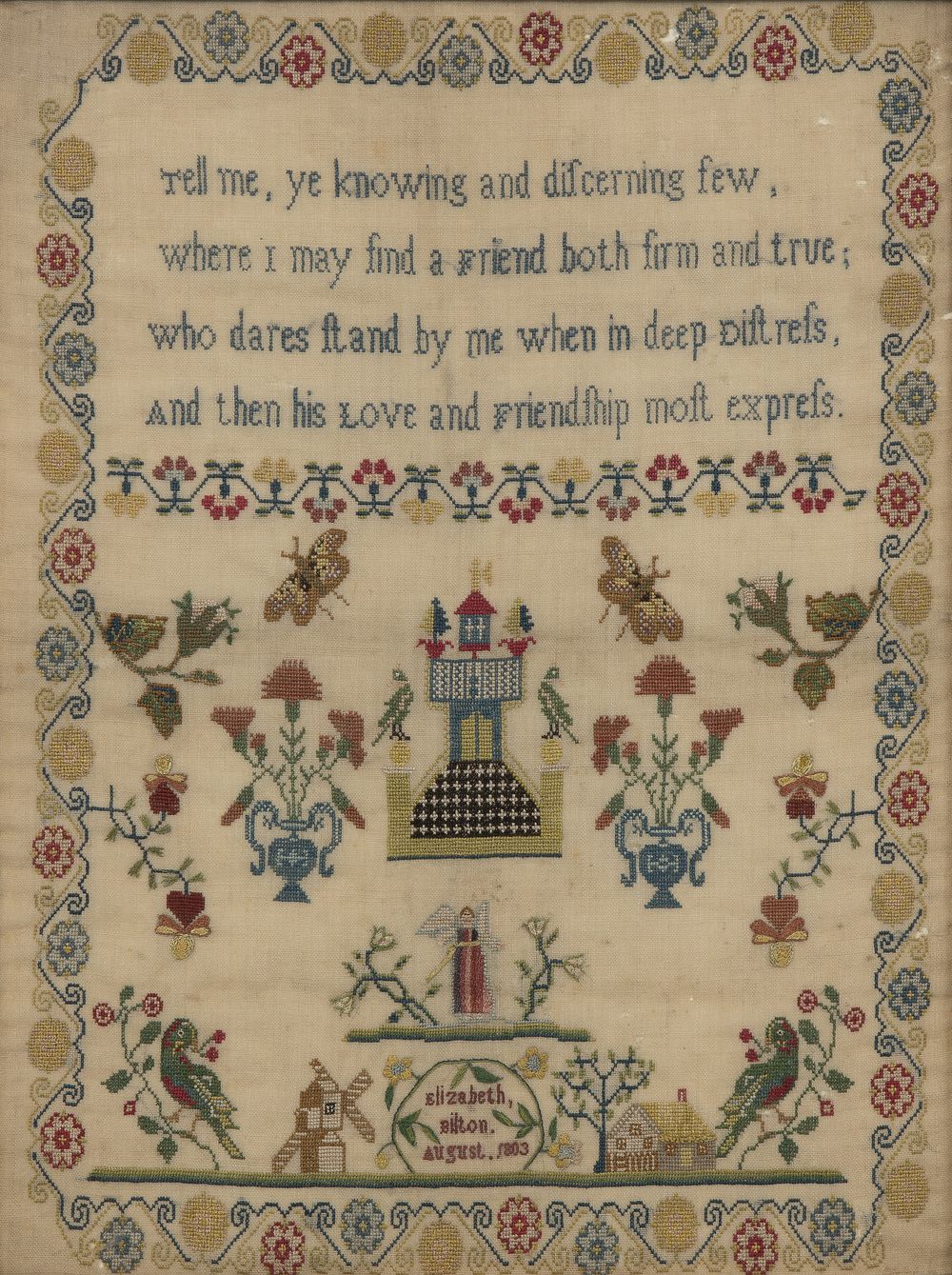 Lot 403: 1803 Embroidery Sampler