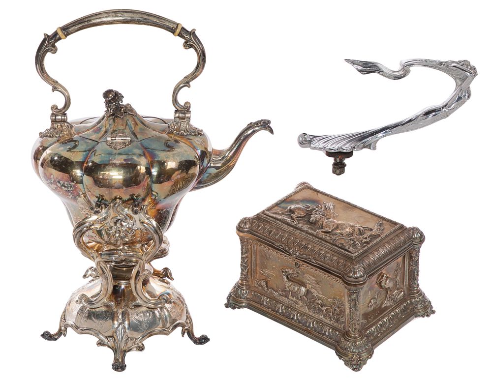 Lot 410: Silverplate Decorative Object Assortment