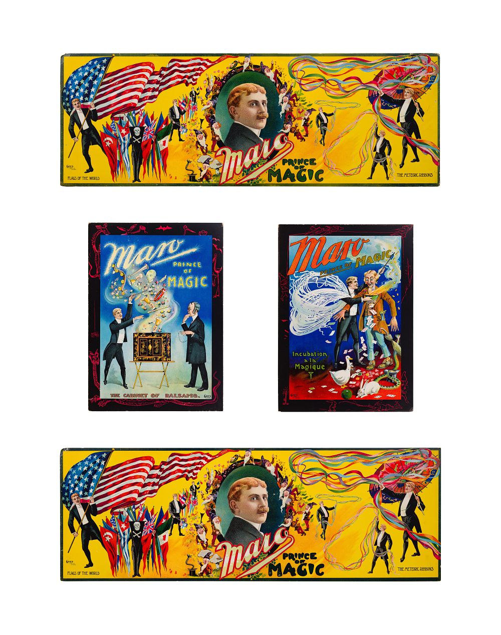 Lot 425: Maro (Walter Truman Best, 1868-1908) 'Prince of Magic' Lithograph Window Card / Poster Assortment