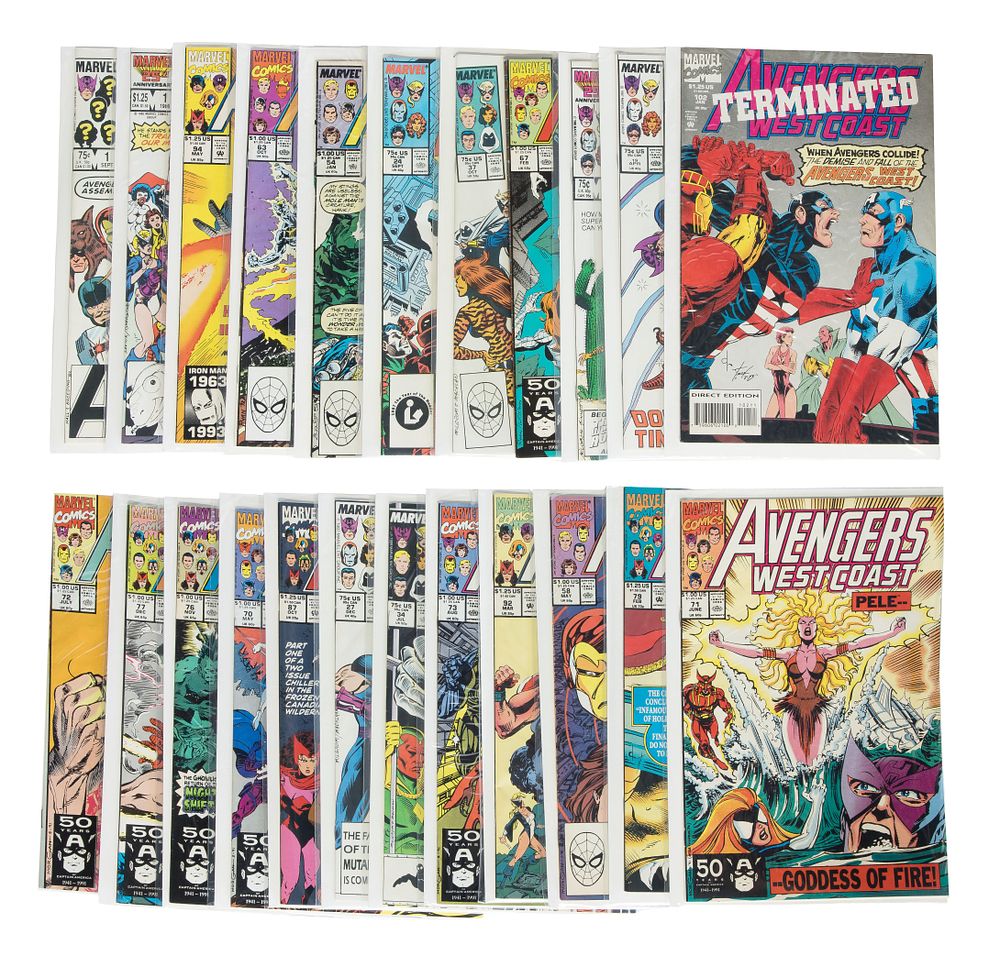 Lot 436: Marvel Bronze, Copper and Modern Age The Avengers Comic Book Assortment