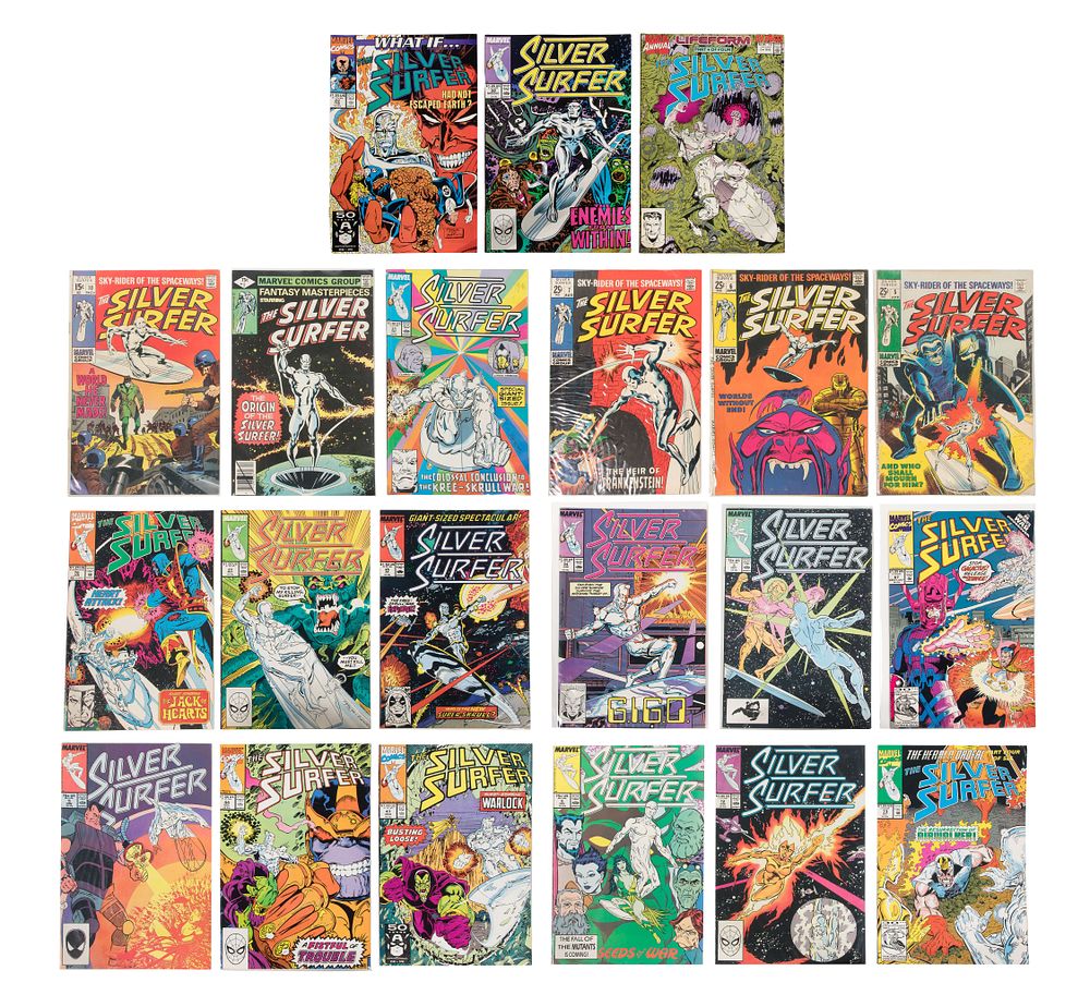 Lot 459: Marvel Bronze, Copper and Modern Age The Silver Surfer Comic Book Assortment