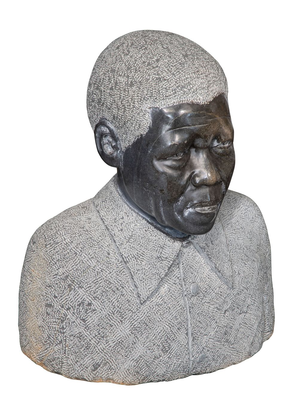 Lot 466: African Nelson Mandela Carved Stone Bust