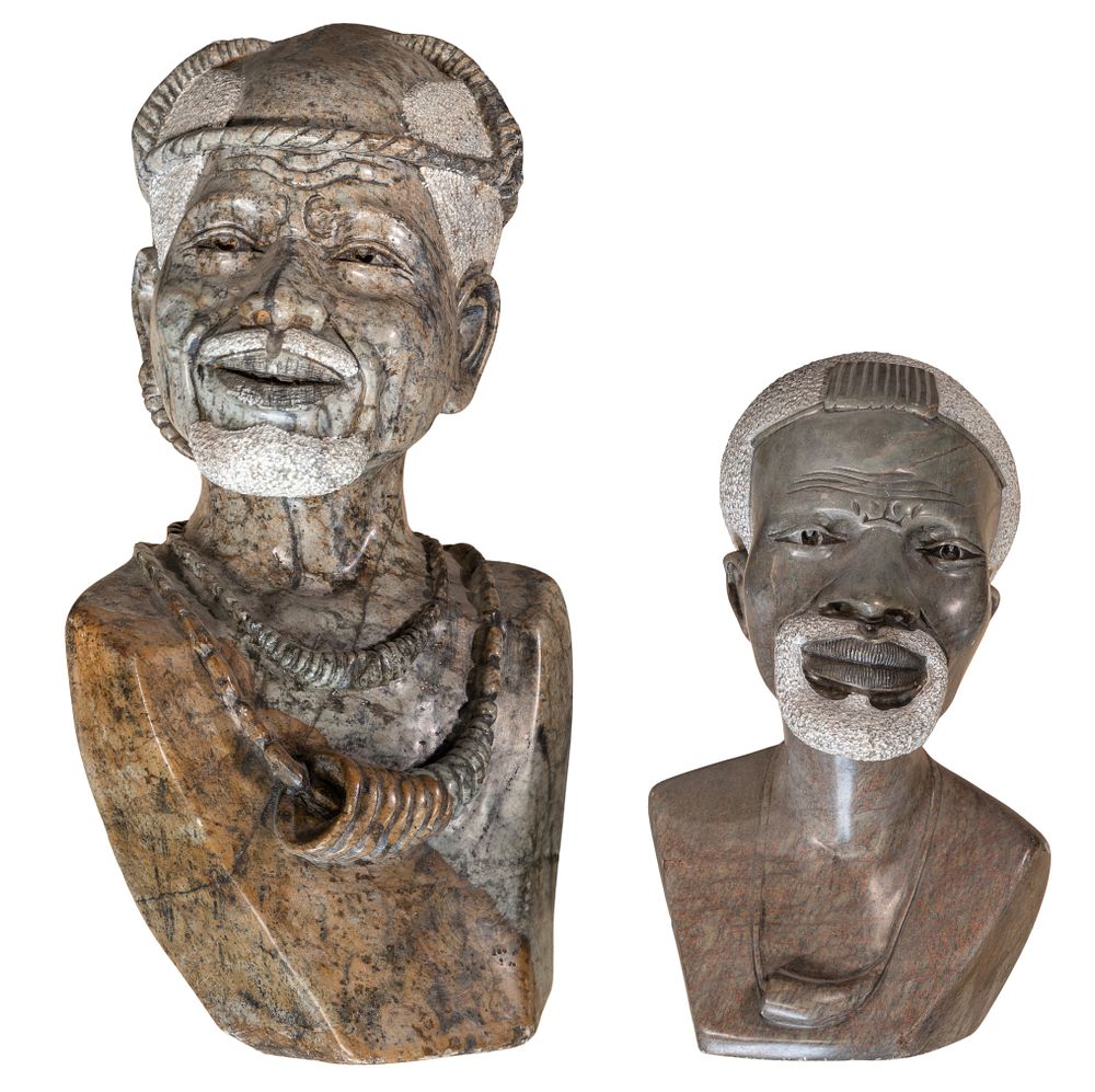 Lot 475: African Shona Carved Stone Bust Collection