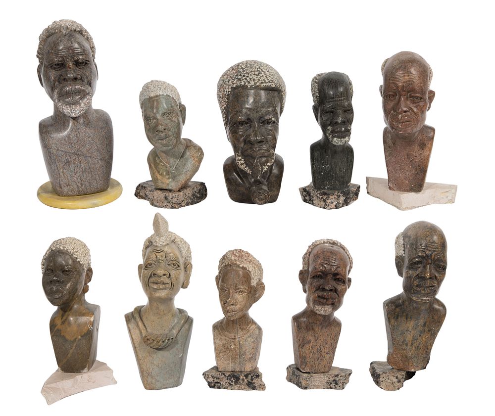 Lot 482: African Hardstone Bust Assortment