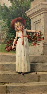 Franz Dvorak - Franz Dvorak (Czech, 1862-1927) Oil on Canvas 1892, signed, depicting a young child 