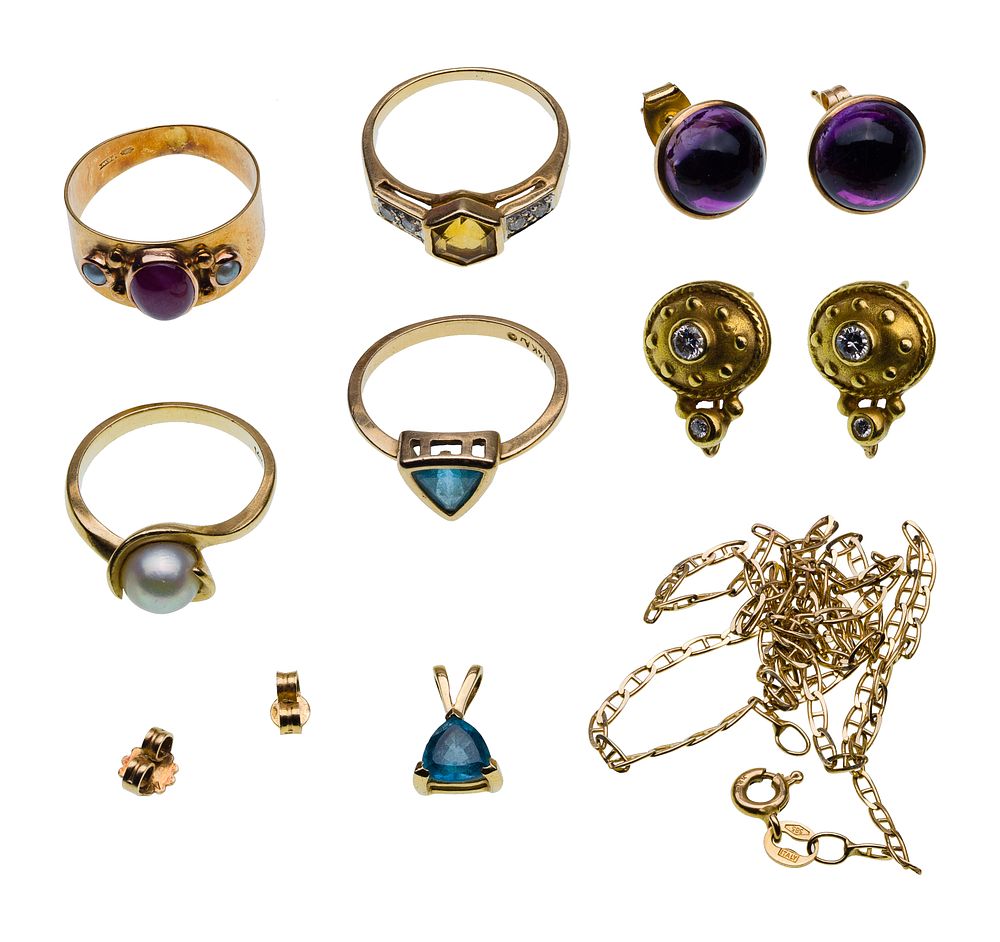Lot 260: 18k and 14k Yellow Gold and Gemstone Jewelry Assortment