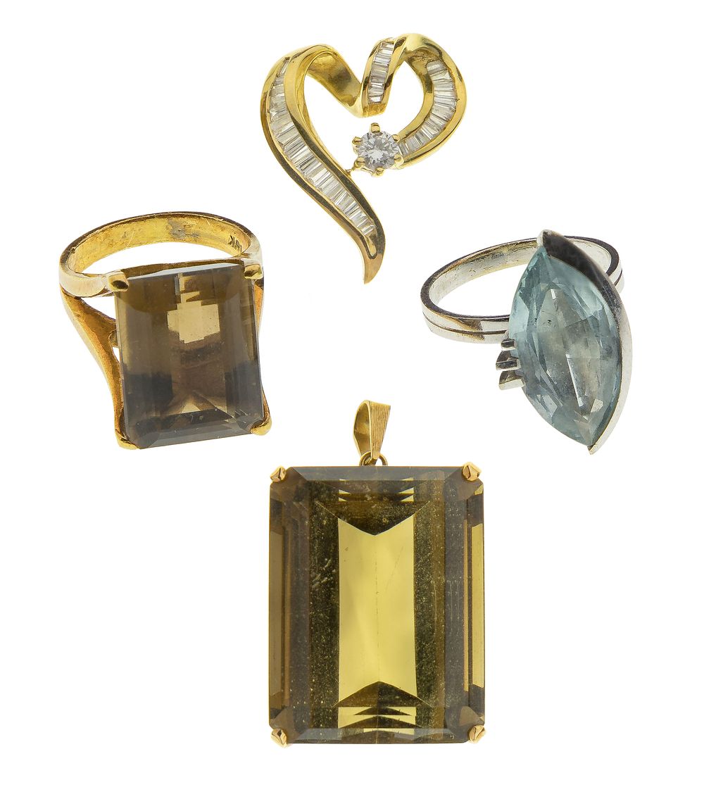 Lot 269: 18k Gold and Gemstone Jewelry Assortment