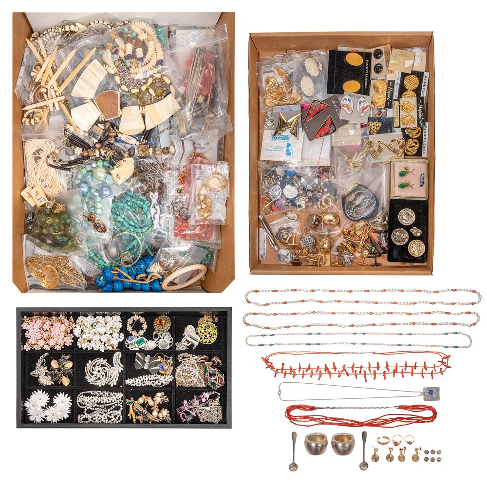 Lot 276: Gold, Silver, Rhinestone and Costume Jewelry Assortment