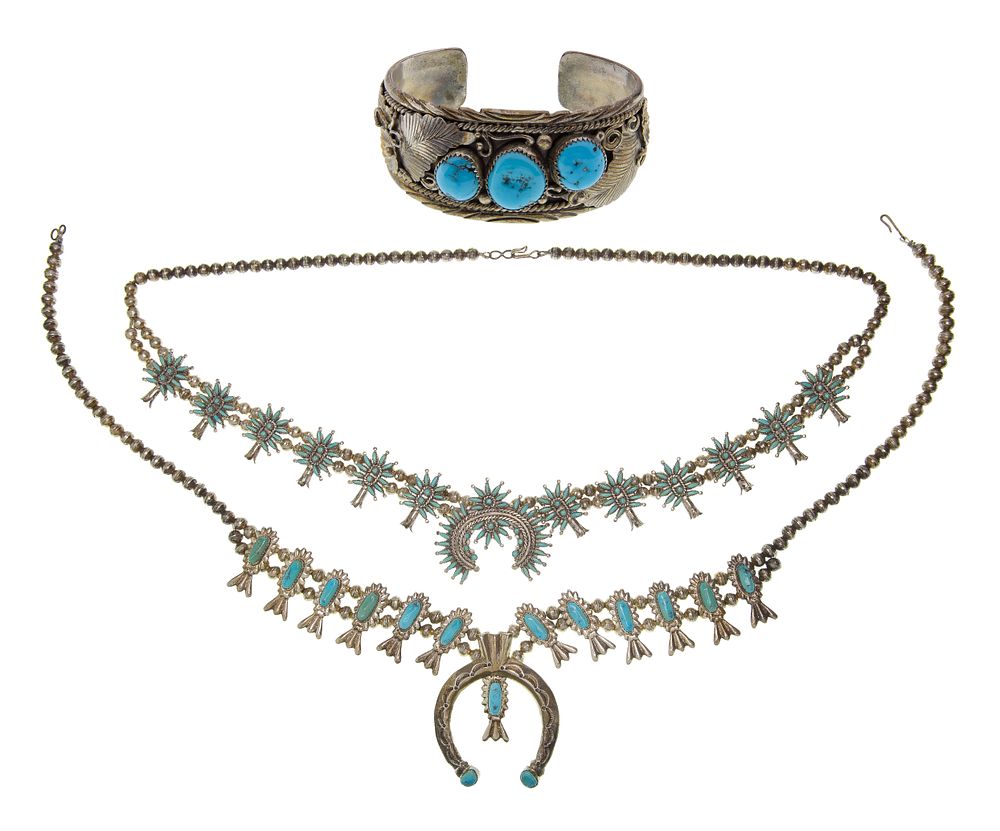 Lot 281: Native American Silver Jewelry Assortment