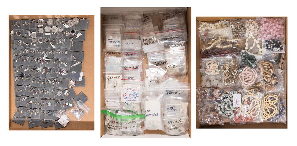Lot 291: Sterling Silver Charm, Strung Bead and Gemstone Assortment