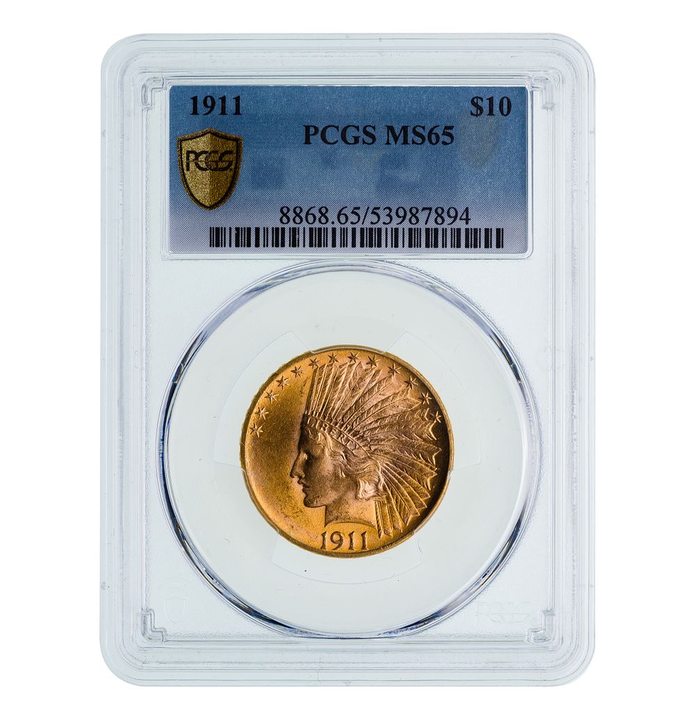 Lot 304: 1911 $10 Gold Indian MS-65 PCGS