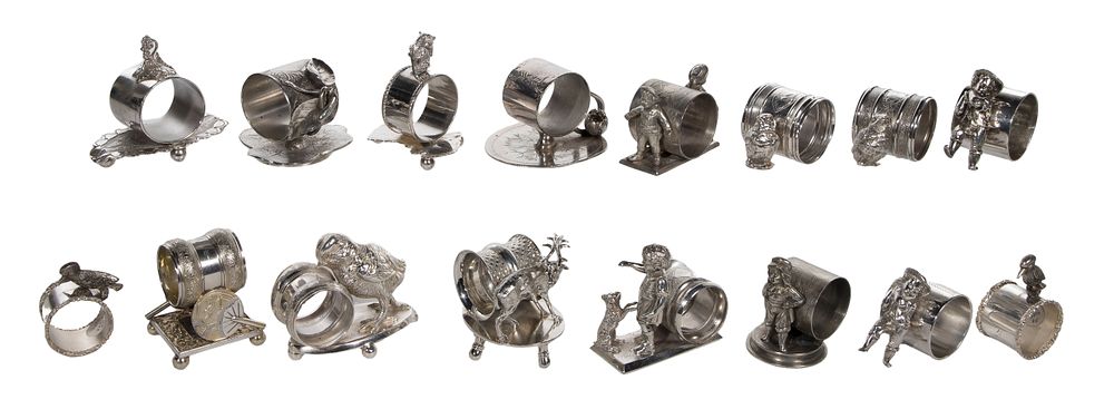 Lot 329: Silverplate Napkin Ring Assortment