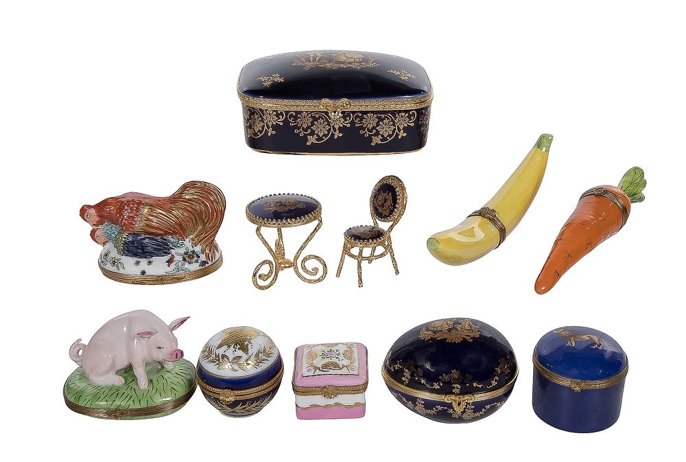 Lot 332: Limoges Trinket Box and Miniature Assortment