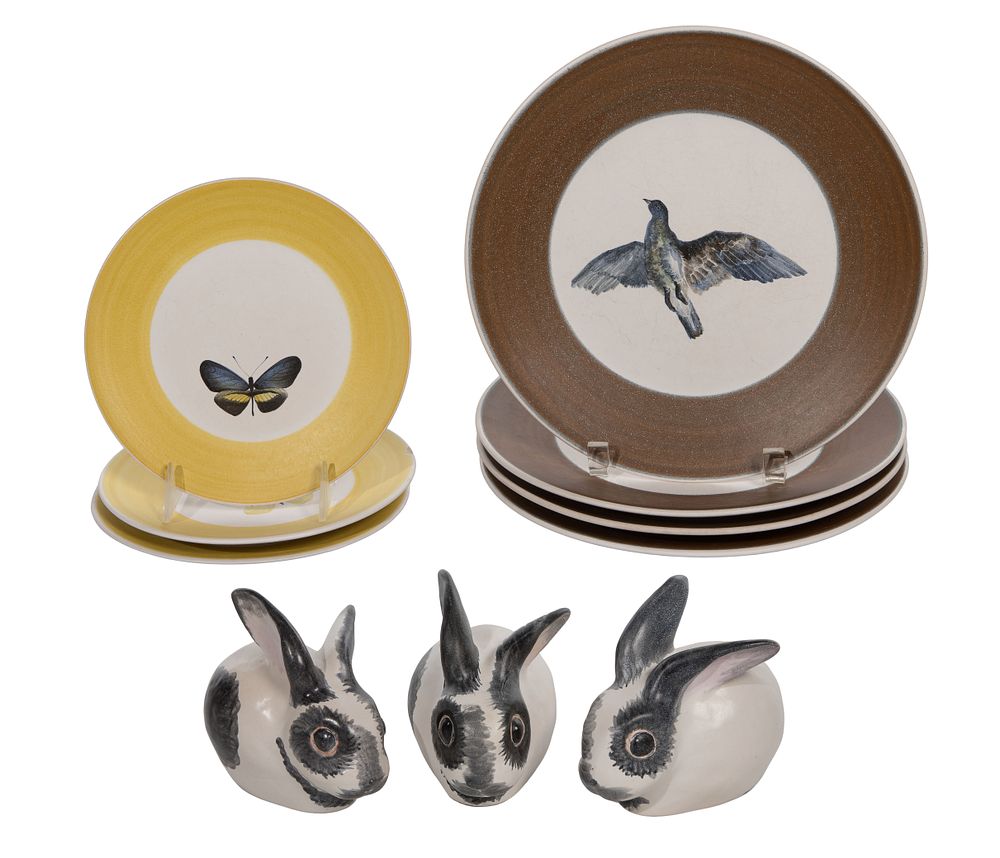 Lot 333: Marcel Guillot Ceramic Plate and Rabbit Assortment