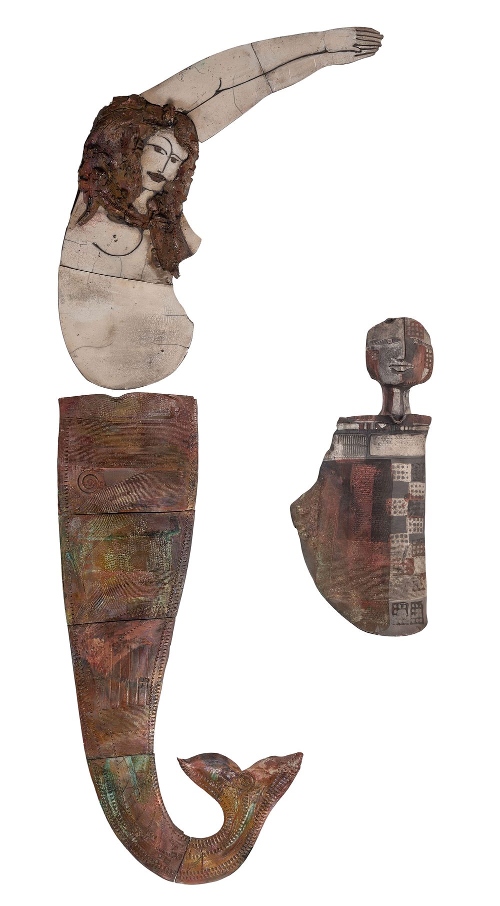 Lot 338: Attributed to Doug DeLind (American, b.1947) Raku Pottery Plaques