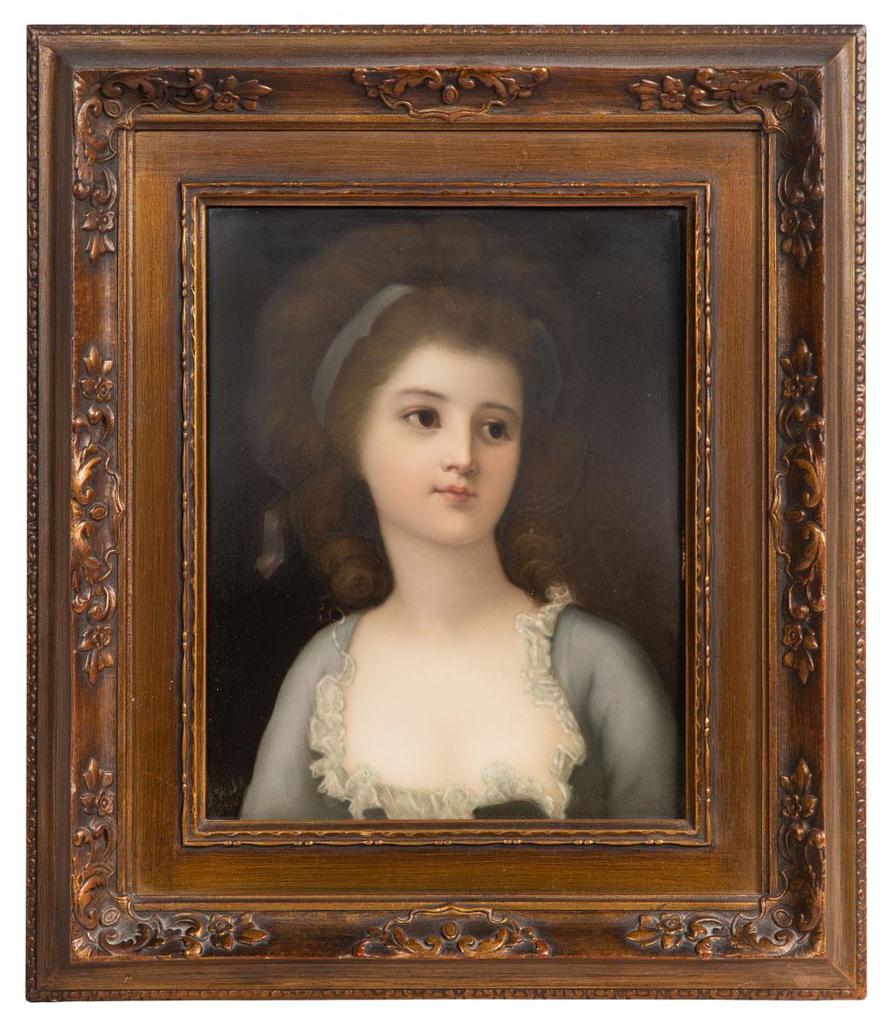 Lot 341: Painted Porcelain Plaque