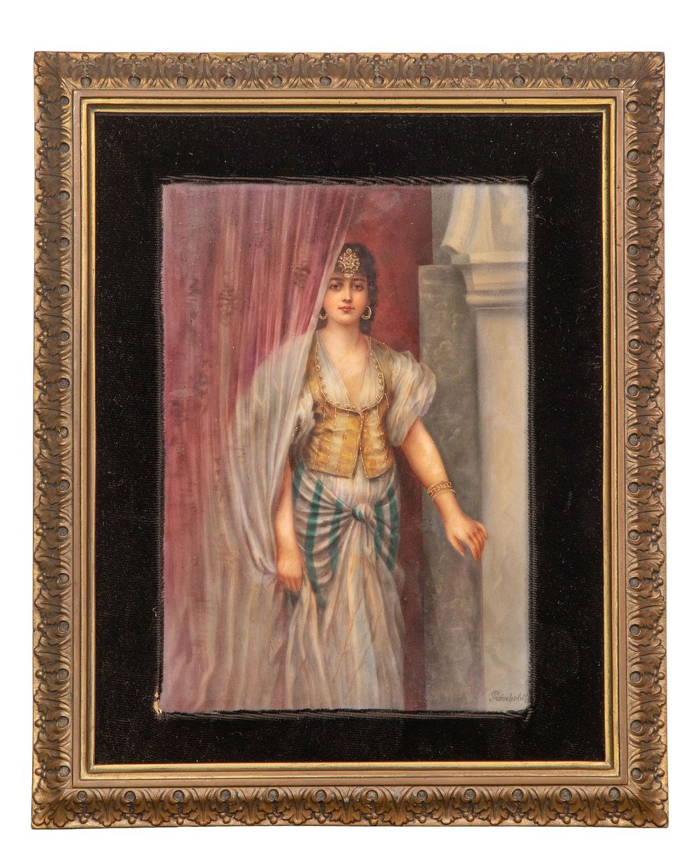 Lot 344: Painted Porcelain Plaque