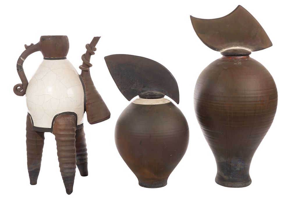Lot 348: Raku Pottery Vessel Assortment