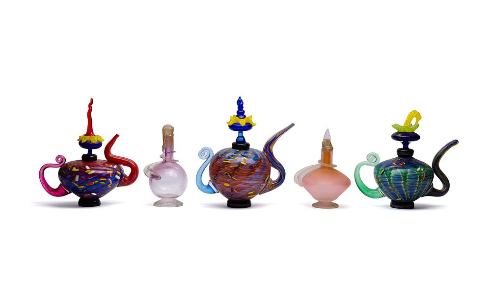 Lot 352: Christian Thirion (French, 20th Century) Art Glass Teapot Assortment