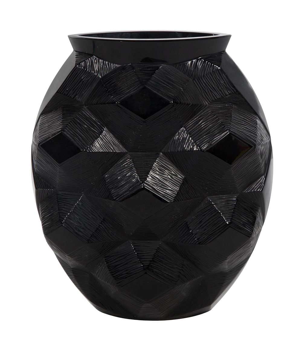 Lot 401: Lalique Crystal Tortue Black Collection Vase