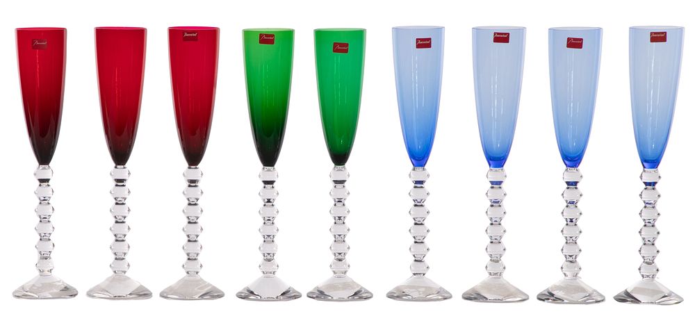 Lot 413: Baccarat Crystal Vega Flutissimo Champagne Flute Collection