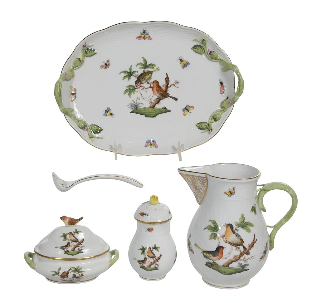 Lot 435: Herend Rothschild Bird Porcelain Assortment