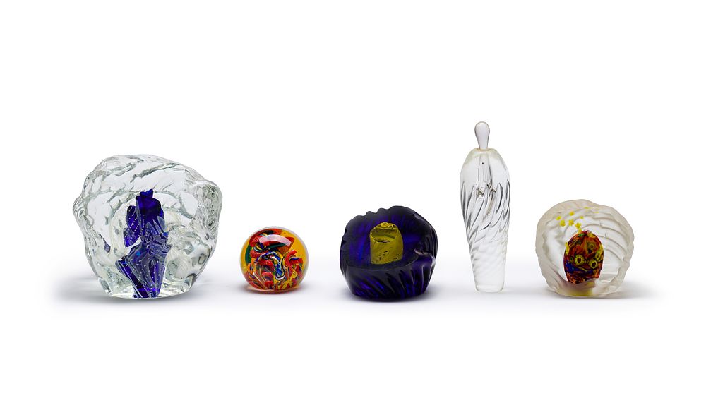 Lot 452: Rollin Karg (American, b.1944) Art Glass Assortment