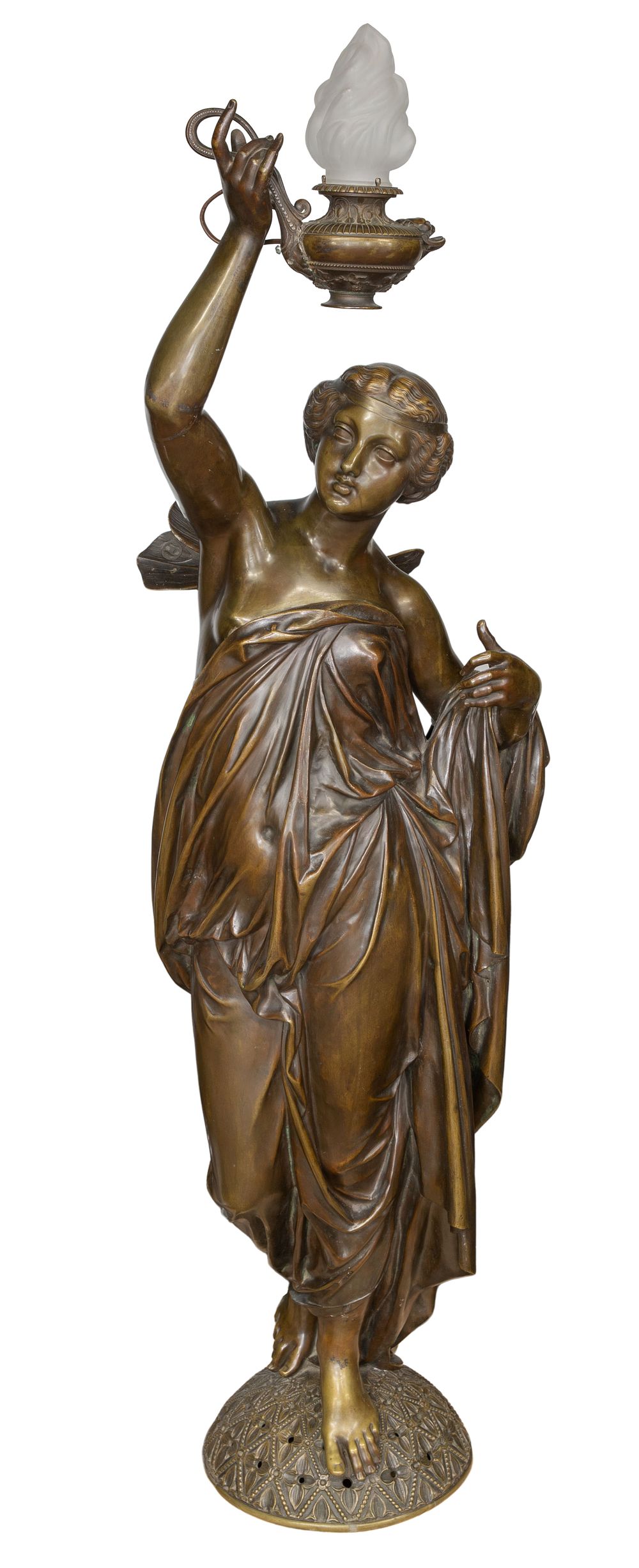Lot 470: Neoclassical Style Cast Metal Lamp