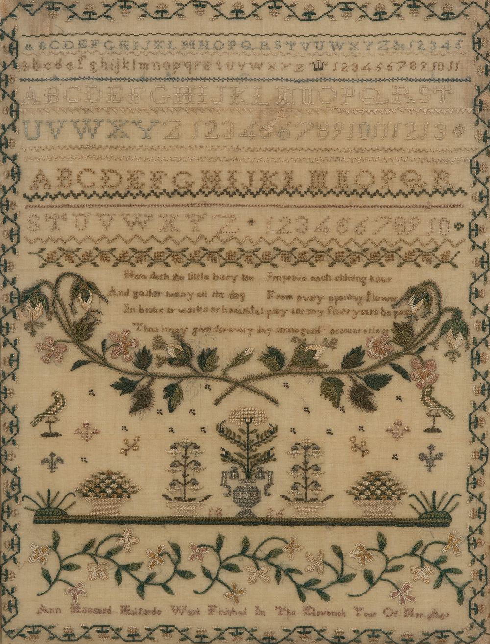 Lot 478: 1826 Embroidery Sampler