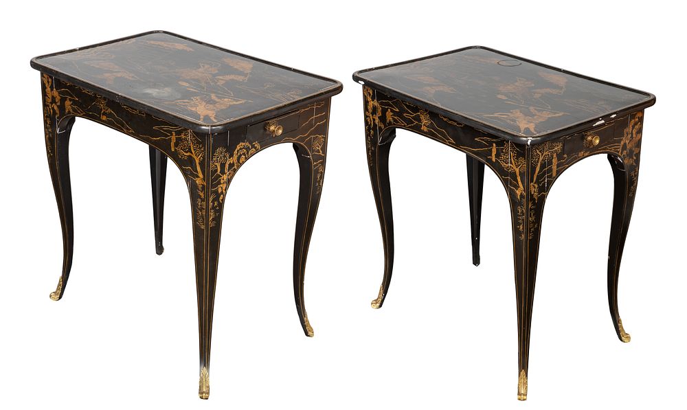 Lot 507: Chinese Lacquered End Tables