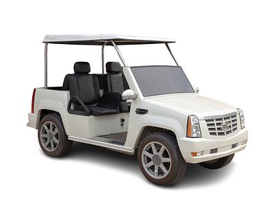 Evolution Classic 4 Pro Cadillac Golf Cart Serial #EGCAE4297C 707899, a white body having 