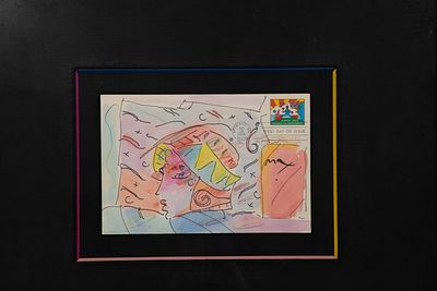 Peter Max - Peter Max (German / American, b.1937) First Day of Issue Envelope Mixed Media Drawing 