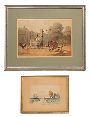 John Frederick Herring Sr - John Frederick Herring, Sr. (British, 1795-1865) Watercolor (2) total 