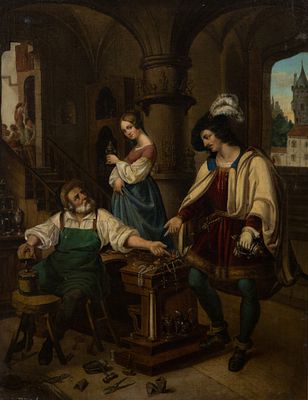 Continental School (19th Century) Oil on Canvas Undated and unsigned, likely German Biedermeier 