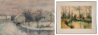Bernard Gantner - Bernard Gantner (French, 1928-2018) Watercolor and Lithograph (2) undated items 