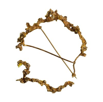 14k Yellow Gold Scrap Brooch A circular brooch (marked '14k') Property from: an Estate, Glencoe 