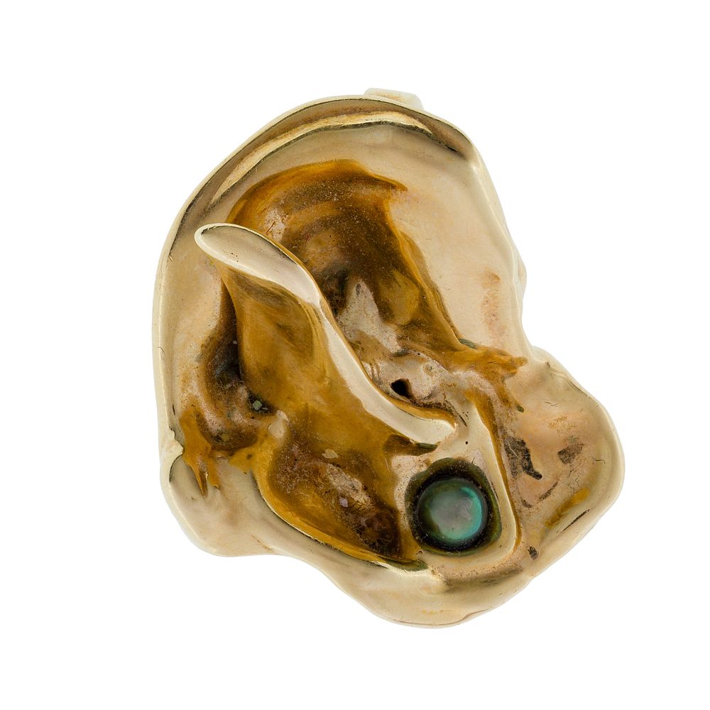 Lot 271: 14k Yellow Gold and Black Pearl Pendant